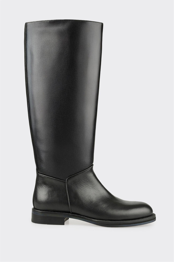 Siyah Deri Kadın Çizme