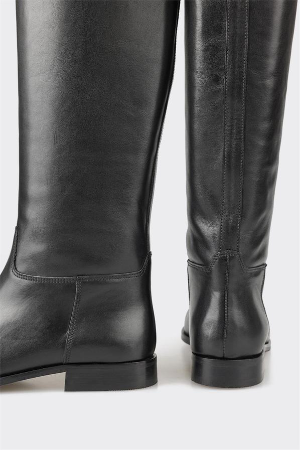 Siyah deri kadın çizme - Elle Shoes