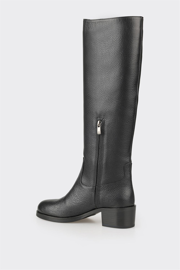 Siyah deri kadın çizme, klasik stil için - Elle Shoes
