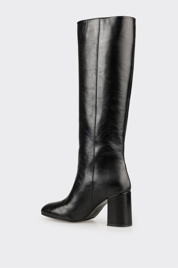 Siyah Deri Kadın Çizme