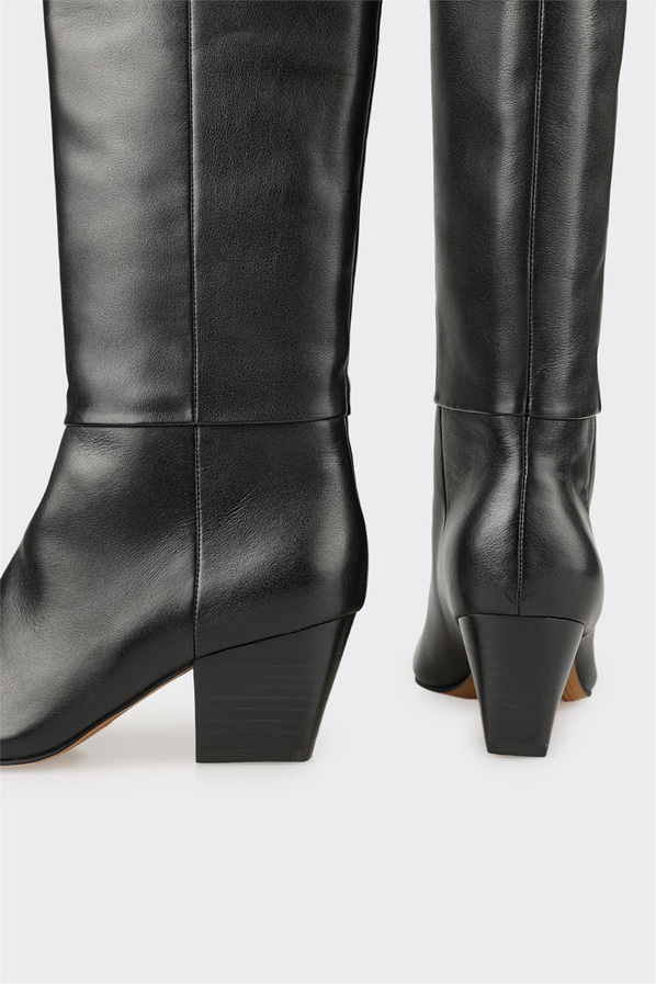 Siyah Deri Kadın Çizme