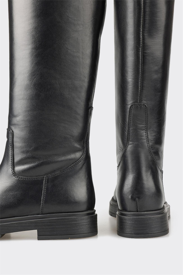 Siyah deri kadın çizme - Elle Shoes