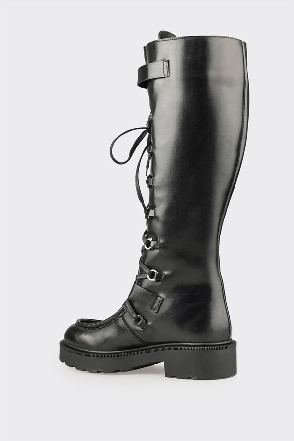 Siyah Deri Kadın Çizme