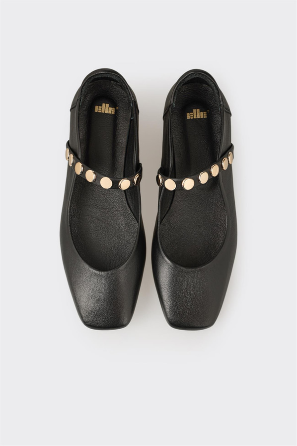 Siyah Deri Kadın Günlük Ayakkabı