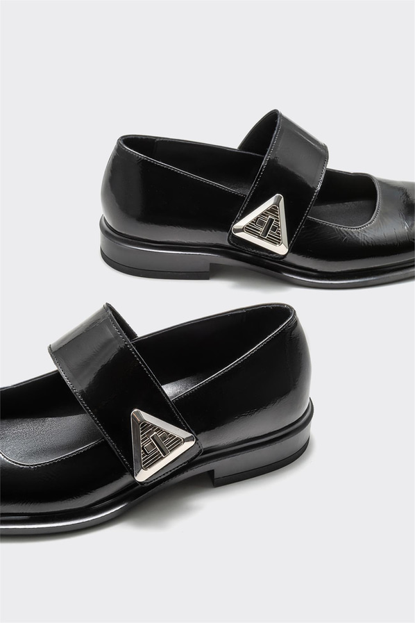Siyah deri kadın düz ayakkabı, günlük kullanım için - Elle Shoes