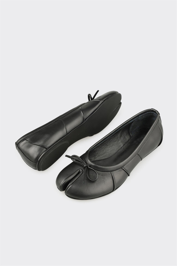 Siyah deri kadın babet, ofis stili için - Elle Shoes