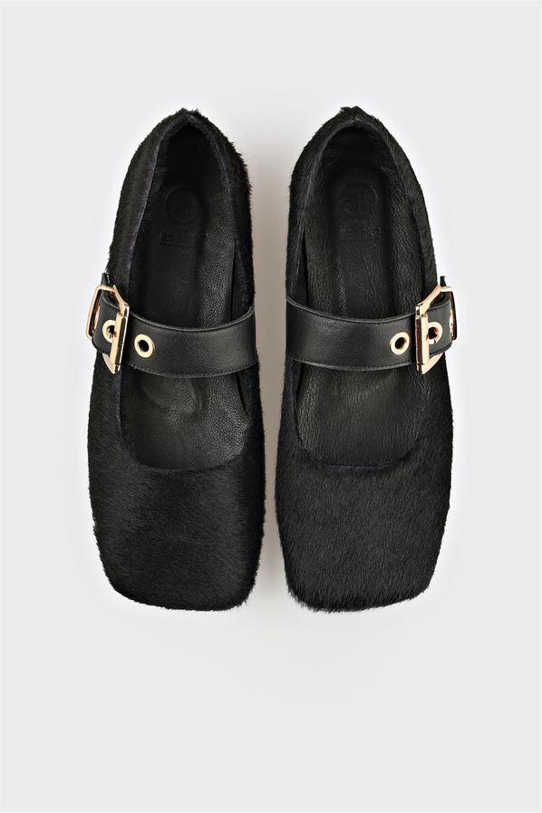 Siyah Deri Kadın Günlük Ayakkabı