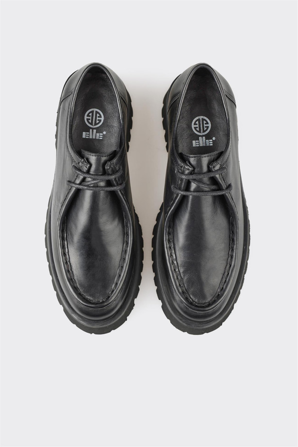 Siyah Deri Kadın Günlük Ayakkabı