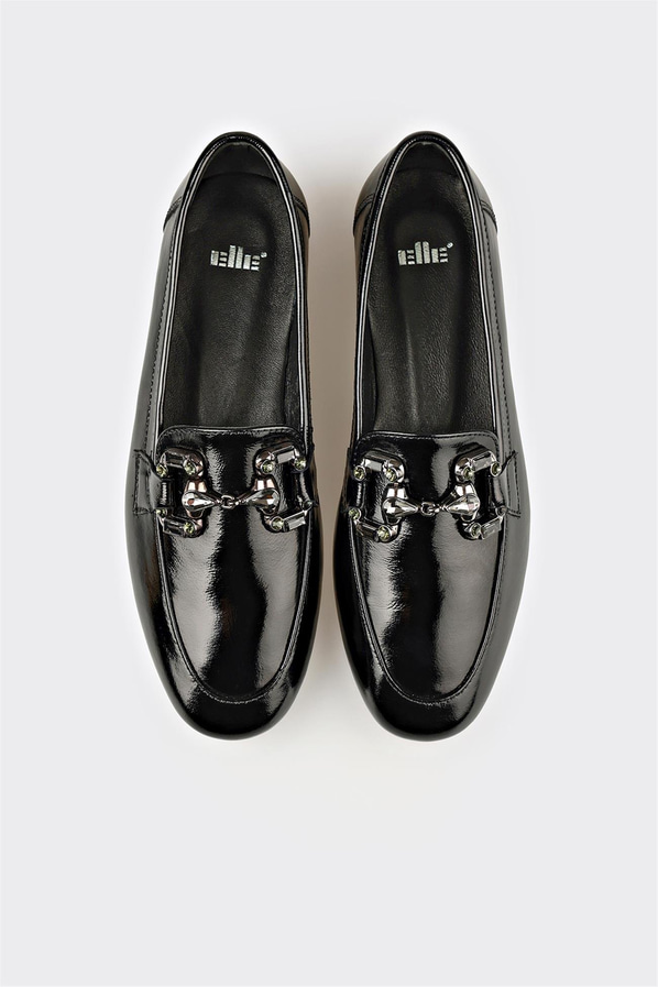 Siyah Deri Kadın Günlük Ayakkabı