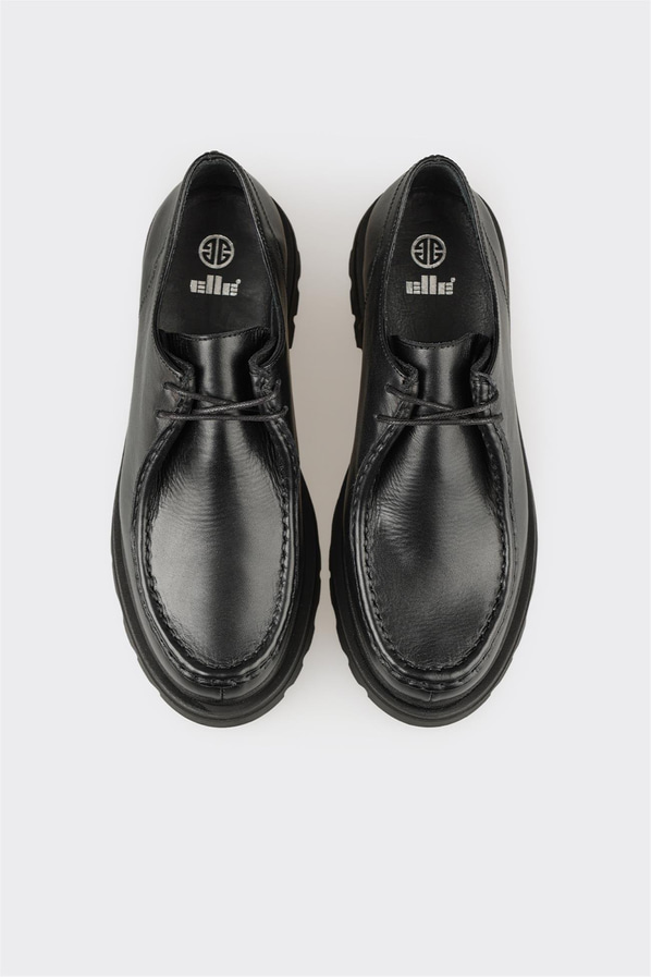 Siyah Deri Kadın Günlük Ayakkabı