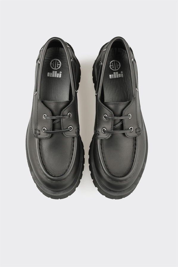 Siyah Deri Kadın Günlük Ayakkabı