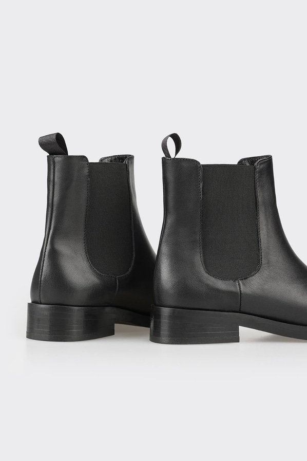 Siyah deri kadın bot, ofis stili için - Elle Shoes
