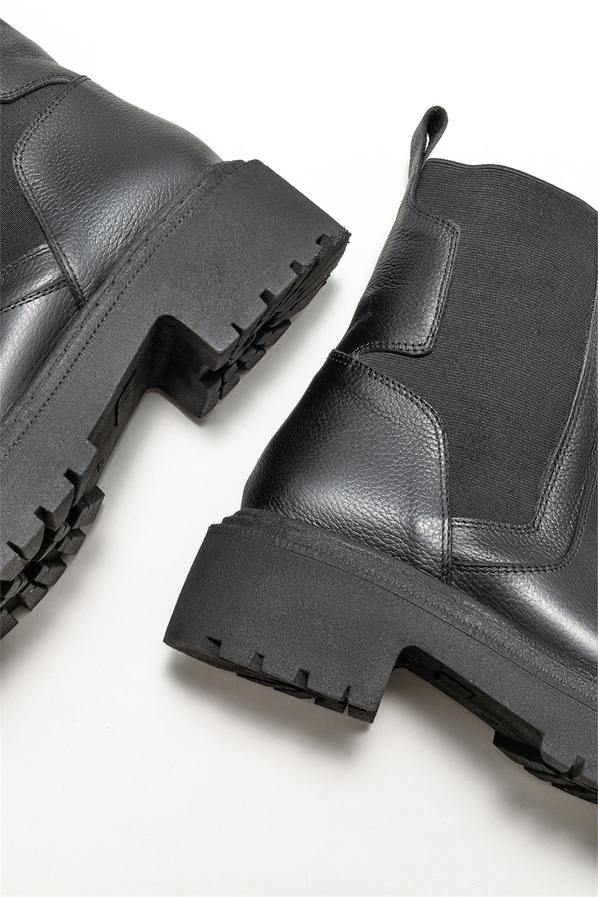 Siyah deri kadın bot, günlük kullanım için - Elle Shoes