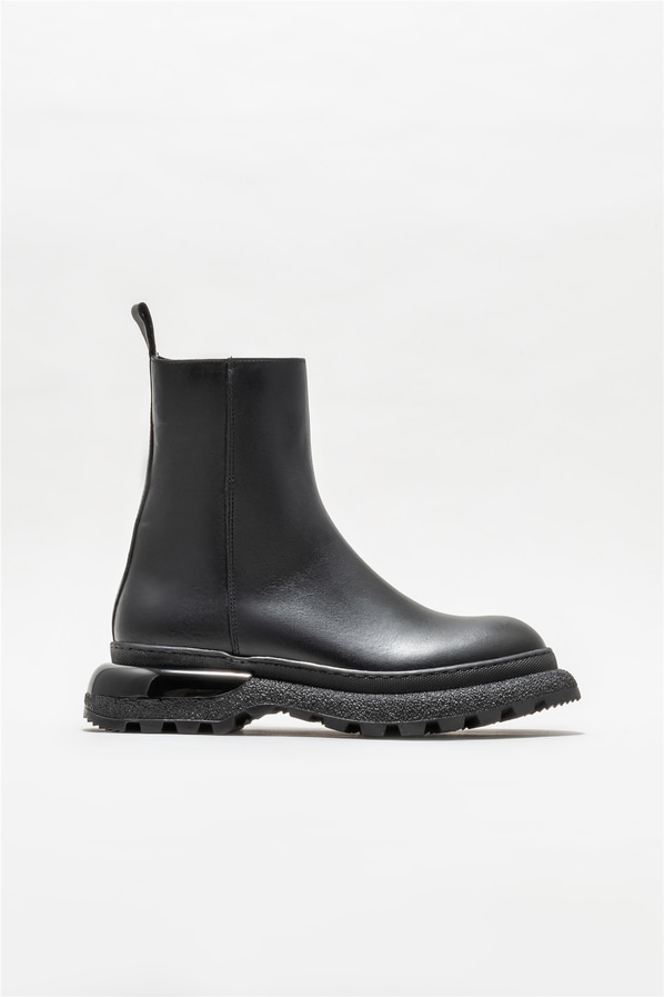 Siyah deri kadın bot, günlük kullanım için - Elle Shoes