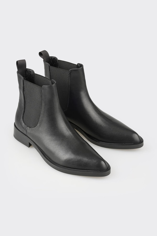 Siyah deri kadın bot, ofis stili için - Elle Shoes
