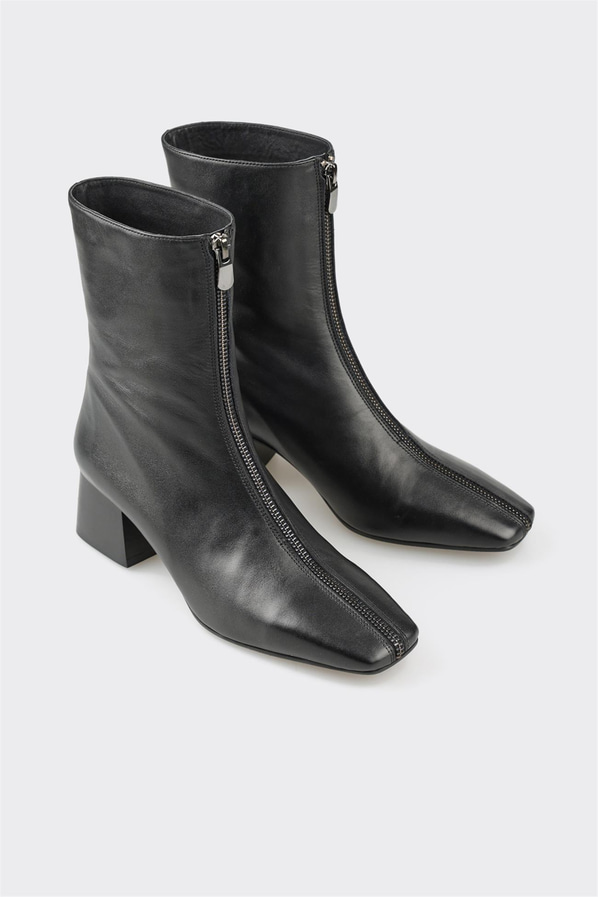 Siyah deri kadın bot, klasik stil için - Elle Shoes