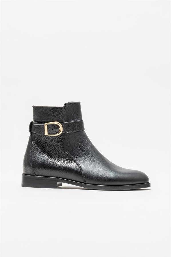 Siyah deri kadın bot, klasik stil için - Elle Shoes