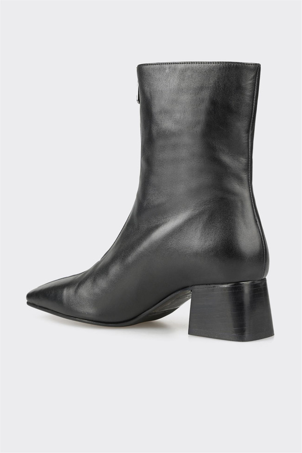 Siyah deri kadın bot, klasik stil için - Elle Shoes