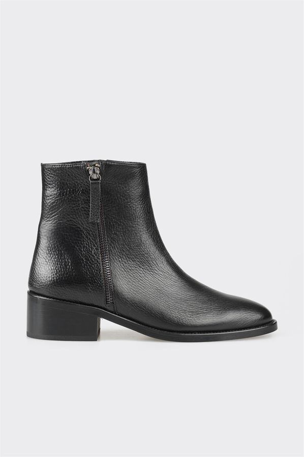 Siyah deri kadın bot, klasik stil için - Elle Shoes