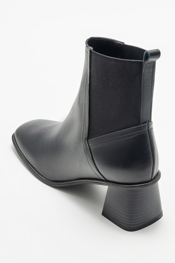 Siyah deri kadın klasik bot - Elle Shoes