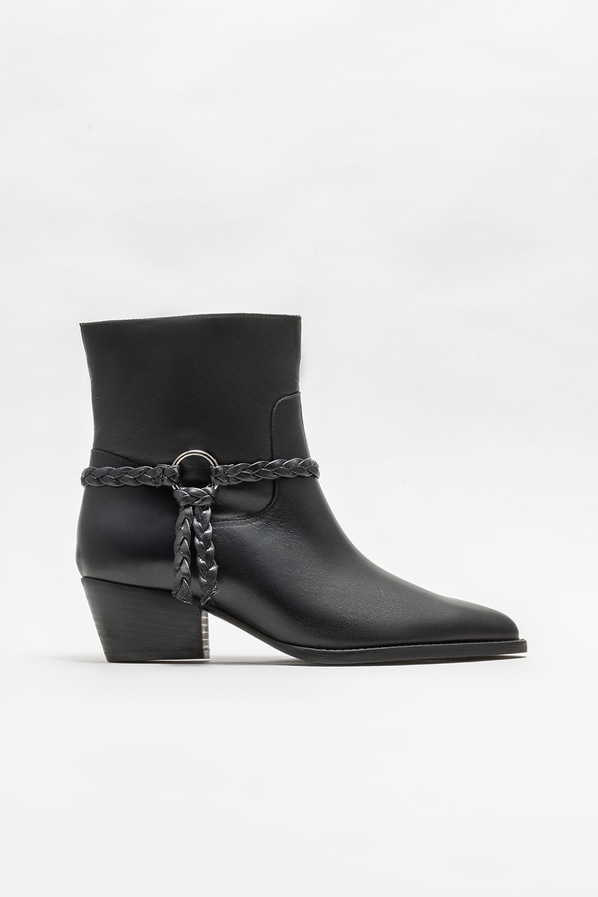 Siyah deri kadın klasik bot - Elle Shoes