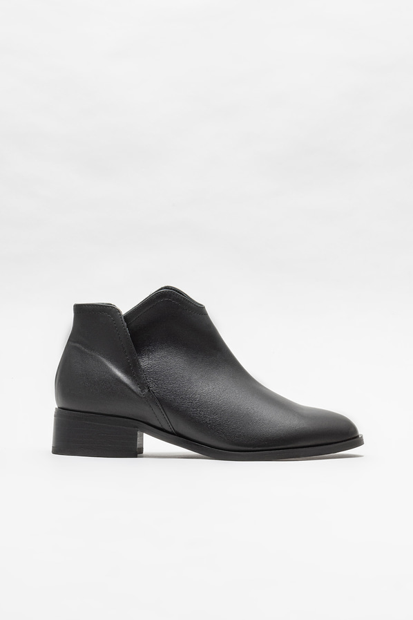 Siyah deri kadın bot, klasik stil için - Elle Shoes