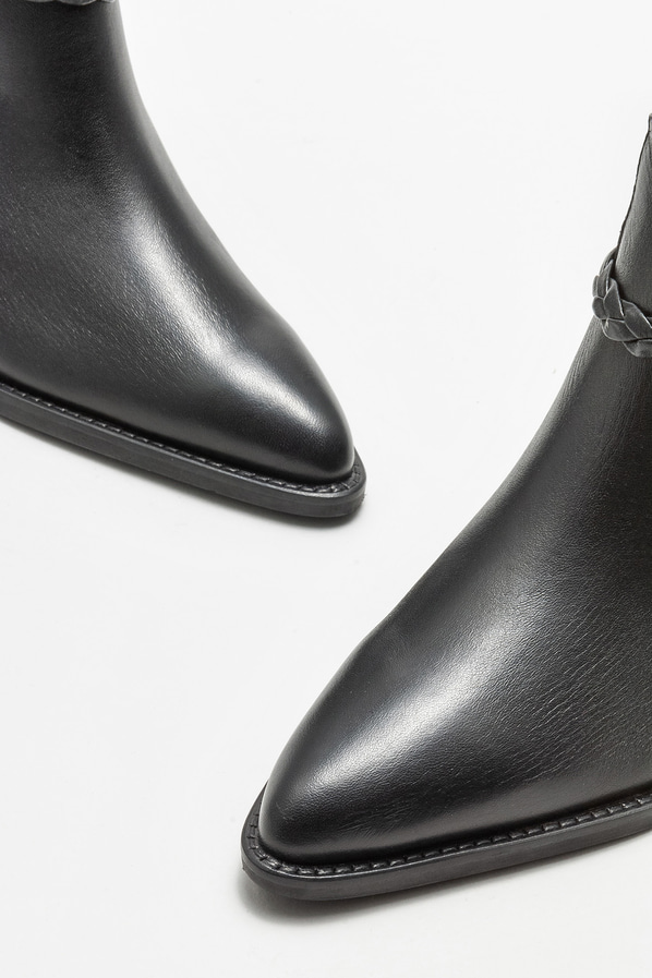 Siyah deri kadın klasik bot - Elle Shoes