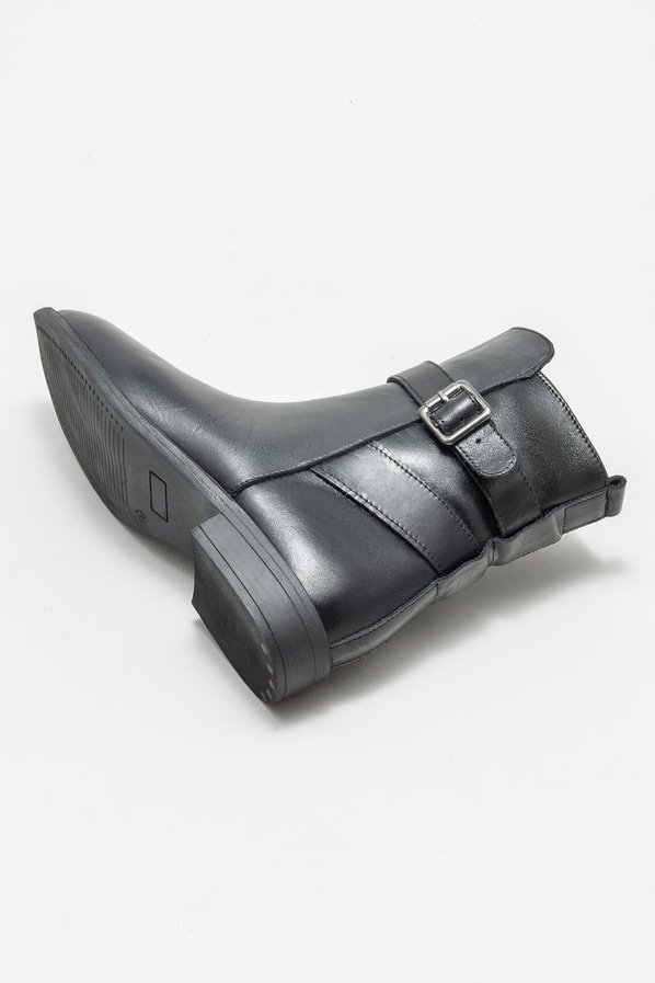 Siyah deri kadın bot, klasik stil için - Elle Shoes
