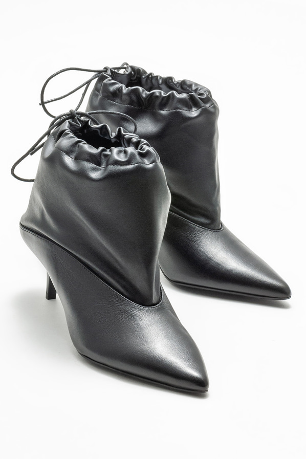 Siyah deri kadın klasik bot - Elle Shoes