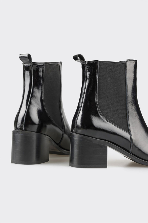 Siyah deri kadın bot, klasik stil için - Elle Shoes