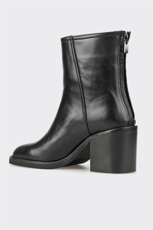 Siyah deri kadın bot, klasik stil için - Elle Shoes