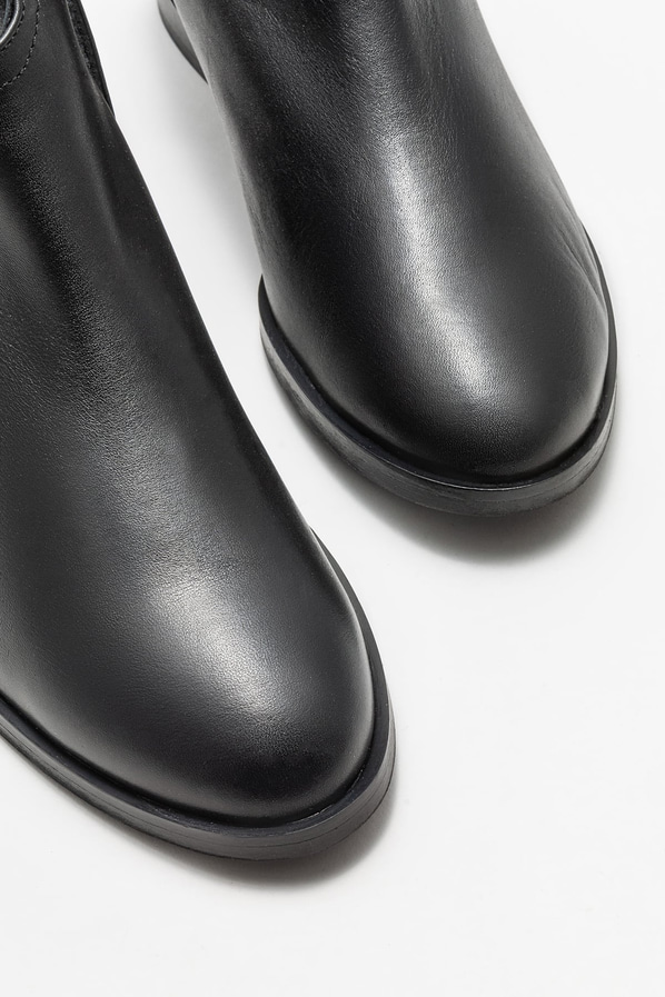Siyah deri kadın bot, klasik stil için - Elle Shoes