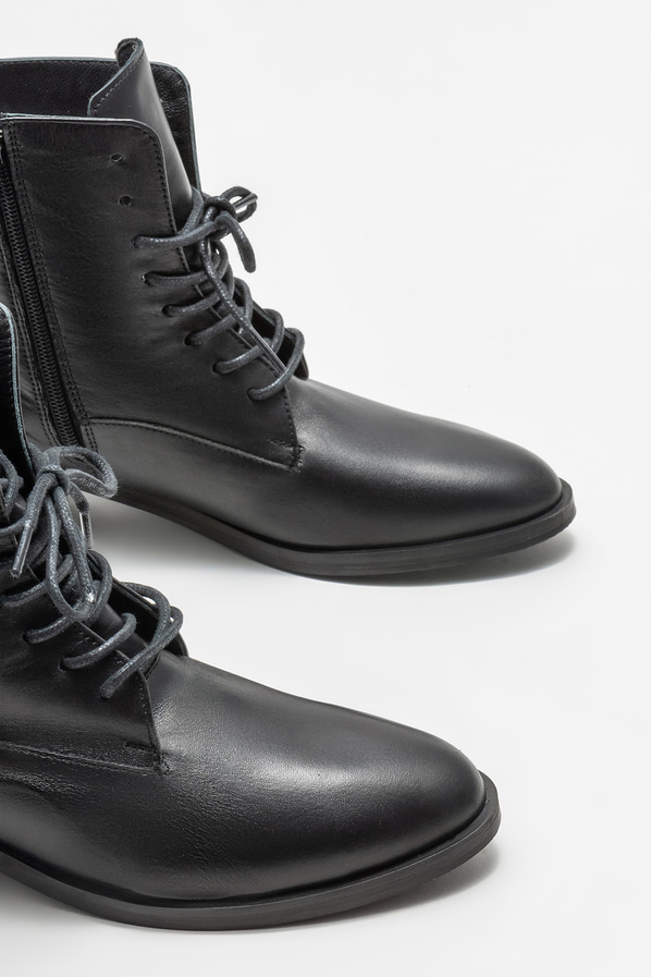 Siyah deri kadın bot, klasik stil için - Elle Shoes