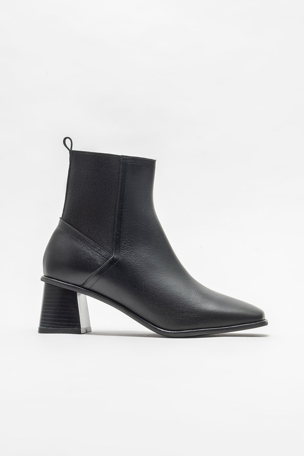 Siyah deri kadın klasik bot - Elle Shoes