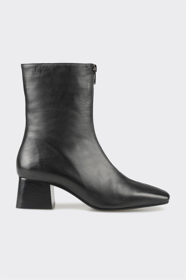 Siyah deri kadın bot, klasik stil için - Elle Shoes