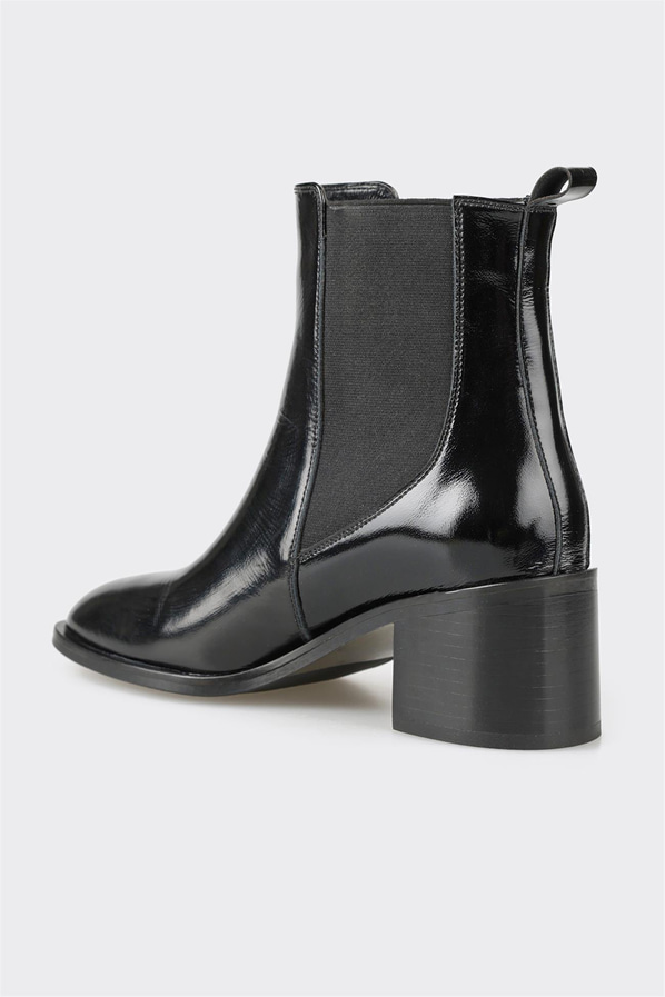 Siyah deri kadın bot, klasik stil için - Elle Shoes