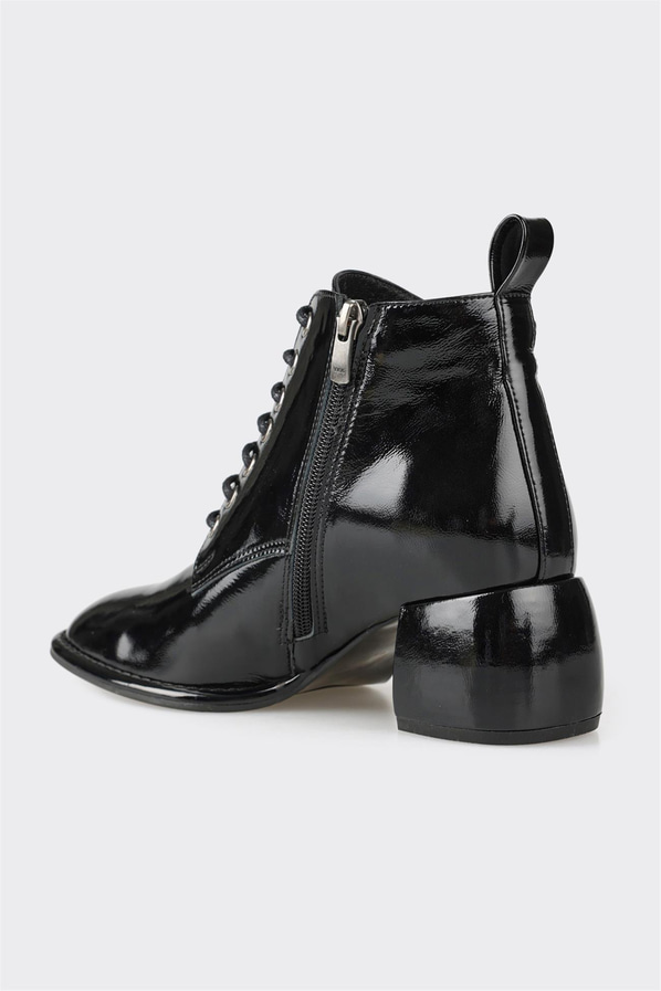 Siyah deri kadın bot, klasik stil için - Elle Shoes