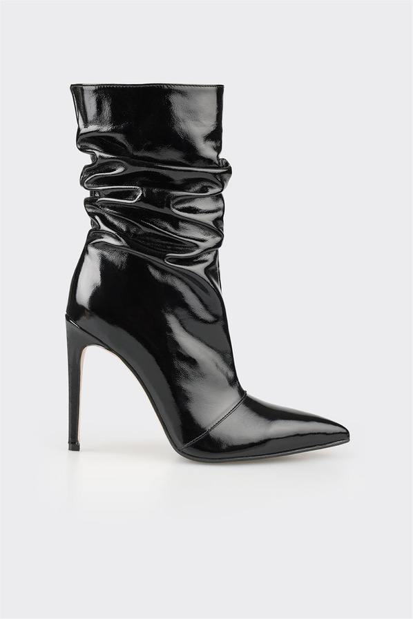 Siyah deri kadın bot, klasik stil için - Elle Shoes
