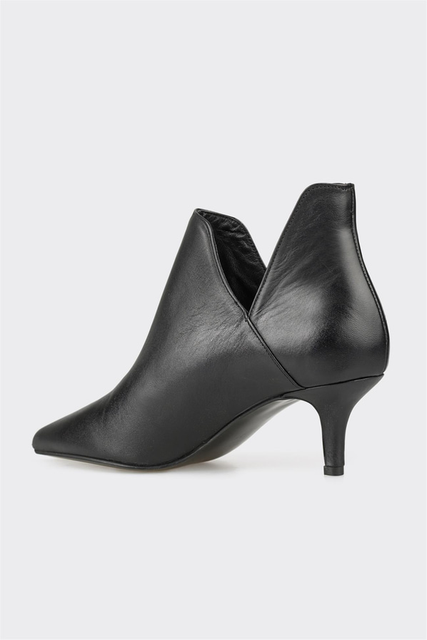 Siyah deri kadın bot, klasik stil için - Elle Shoes
