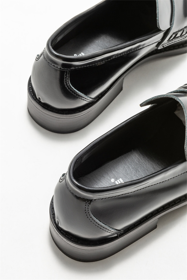Siyah deri kadın loafer - Elle Shoes