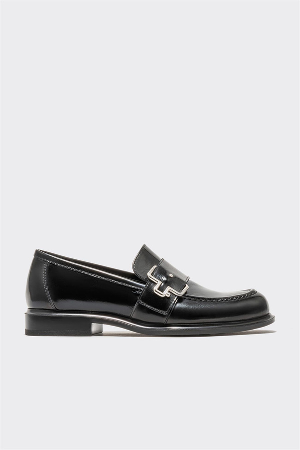 Siyah deri kadın loafer - Elle Shoes