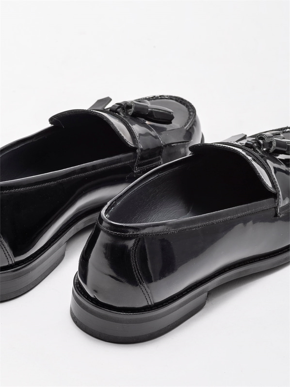 Siyah Deri Kadın Loafer