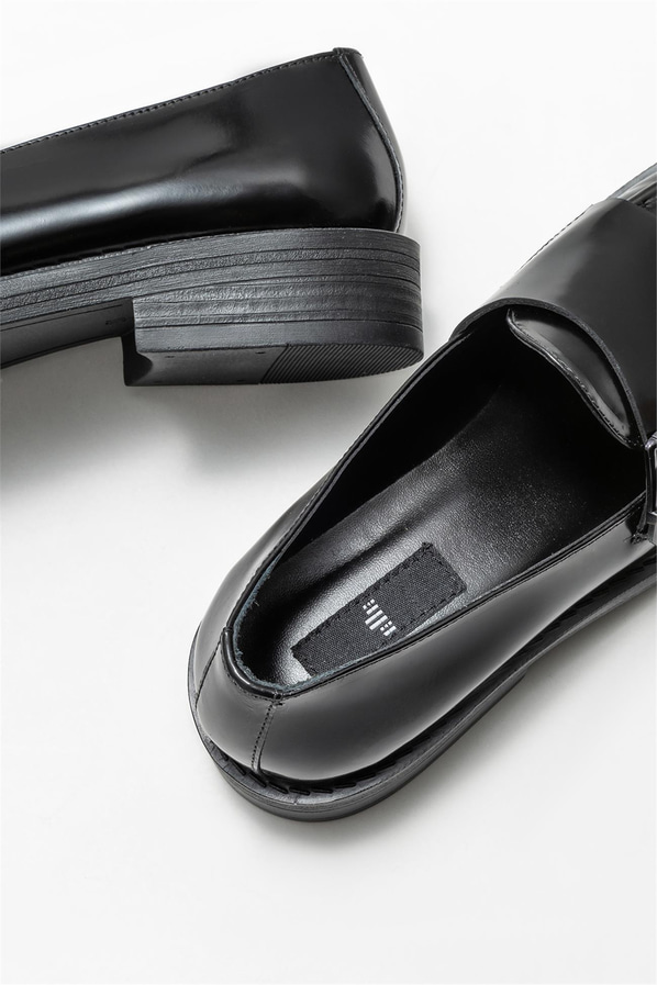 Siyah deri kadın loafer - Elle Shoes