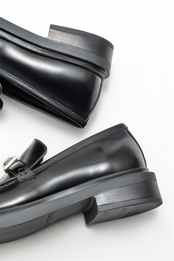 Siyah deri kadın loafer - Elle Shoes