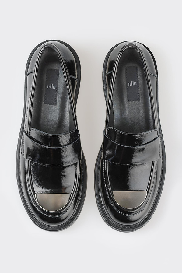 Siyah deri kadın loafer - Elle Shoes
