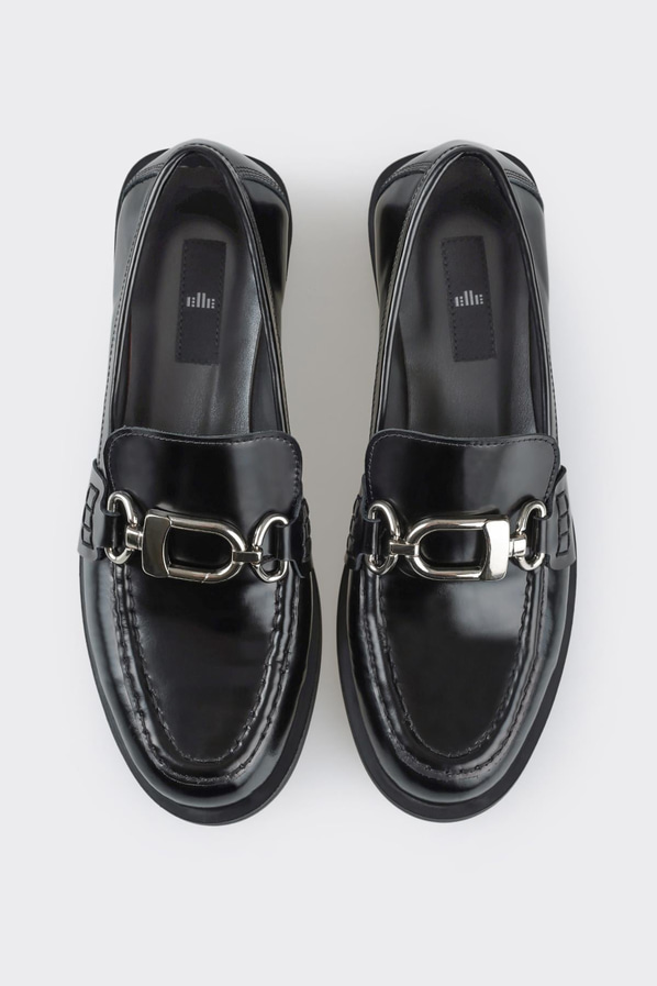 Siyah deri kadın loafer - Elle Shoes