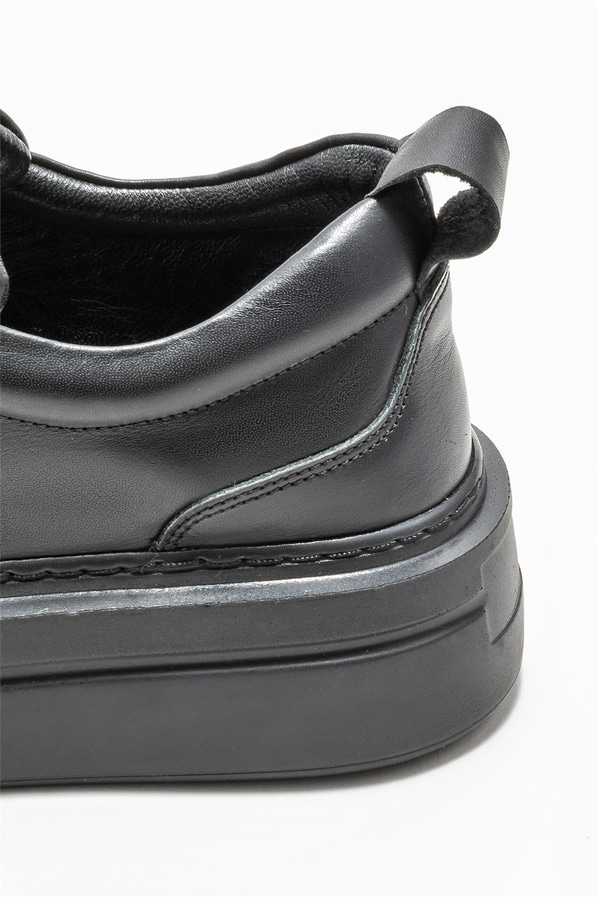 Siyah deri kadın sneaker - Elle Shoes