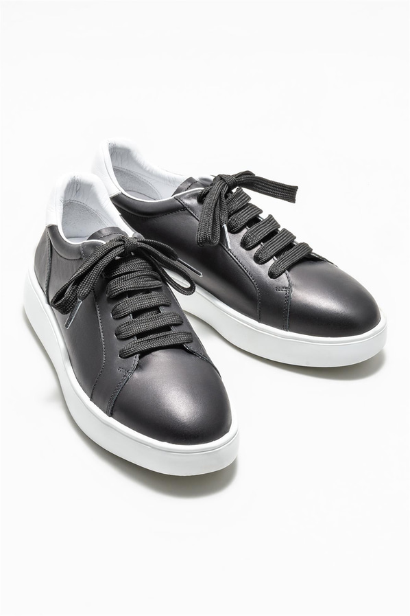 Siyah deri kadın sneaker - Elle Shoes