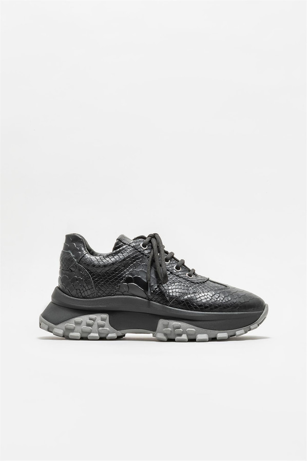 Siyah deri kadın sneaker - Elle Shoes
