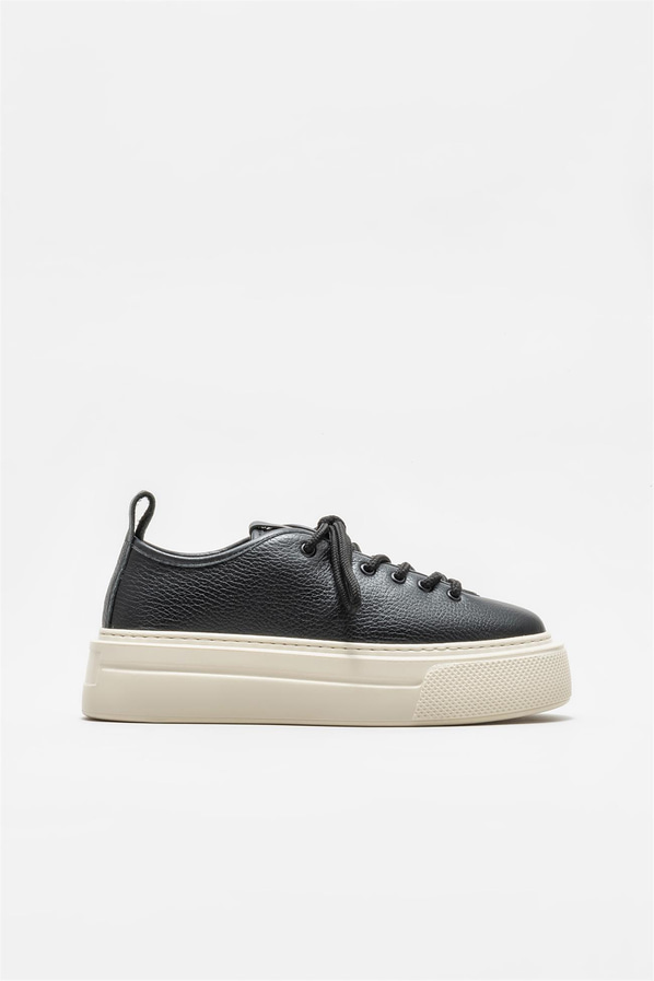 Siyah deri kadın sneaker - Elle Shoes